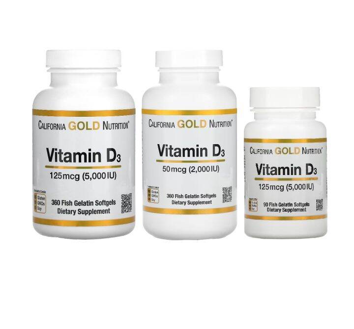 California Gold Nutrition Vitamin D3 125 Mcg 2 000 5 000 IU 90