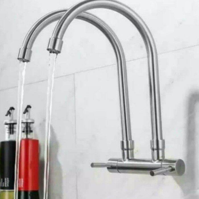 Kran Sink Angsa Pipa Cabang Dinding Stainless Lazada Indonesia