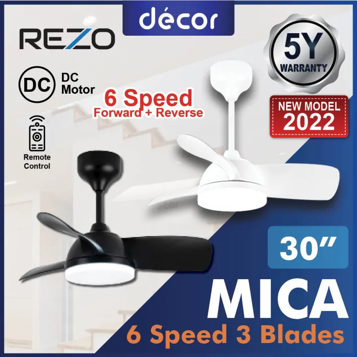 REZO Fan Mica 30 6 Speed Forward Reverse 3 Blades Baby Ceiling Fan