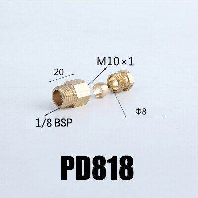 4mm 6mm 8mm Od Brass Compression Ferrule Tube Pipe Fitting Connector