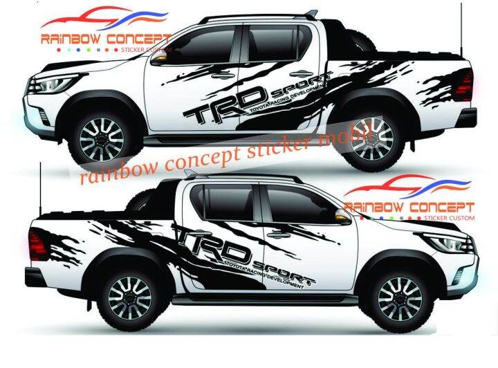 Stiker Mobil Toyota Hilux Revo Sticker TRD Sport Full Body Samping