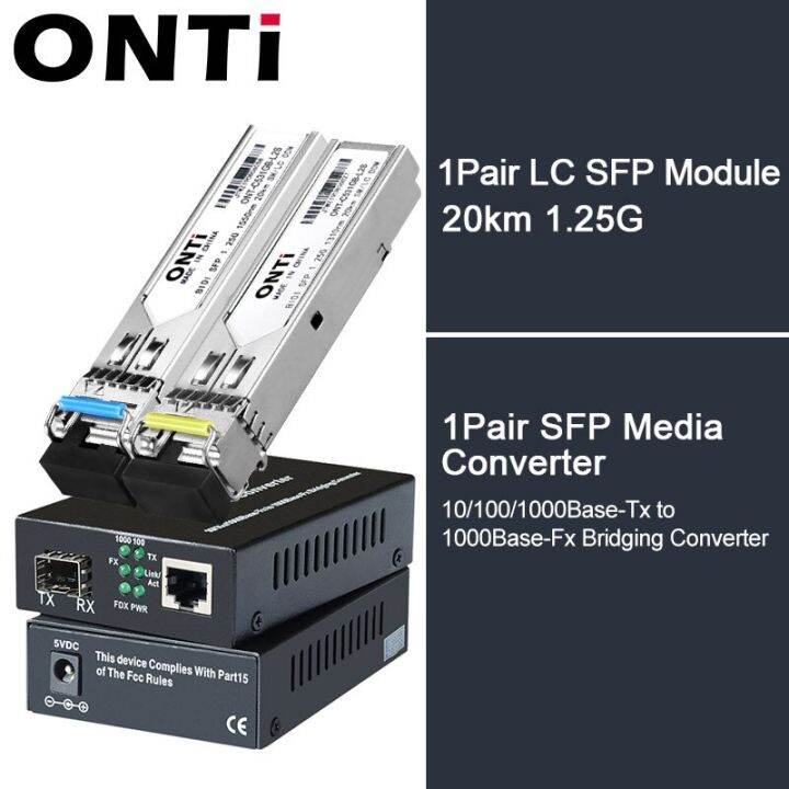 ONTi SFP Fiber To RJ45 Media Converter SFP 10 100 1000M Ethernet