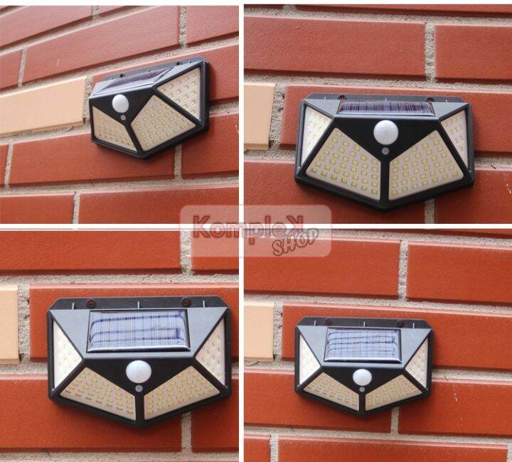 Lampu Taman Dinding 100 LED Solar Tenaga Surya Matahari Sensor Gerak