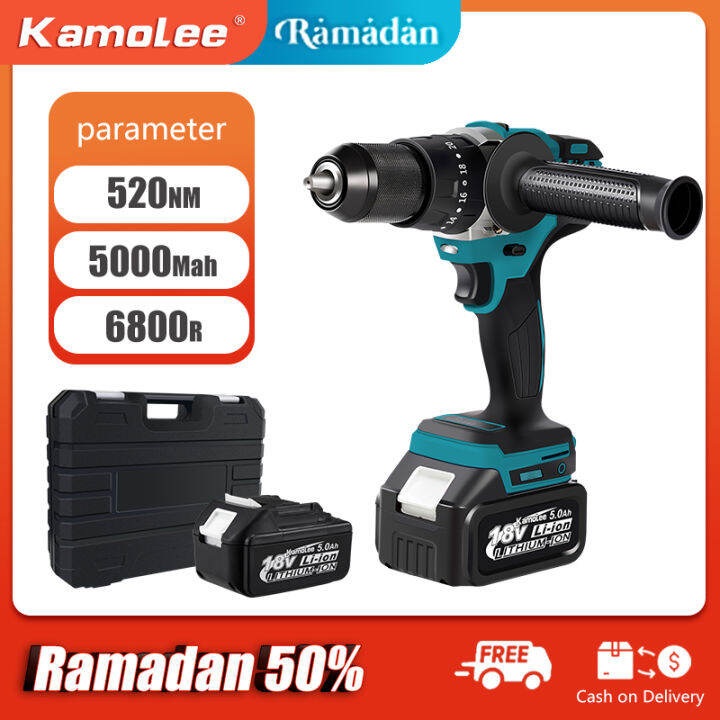 Kamolee Tool 520N M 13mm 20 3 Torsi Brushless Impact Bor Listrik 3 In