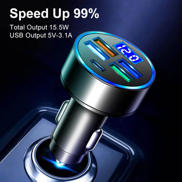 Usb Pd Pengisi Daya Mobil Led Usb Qc