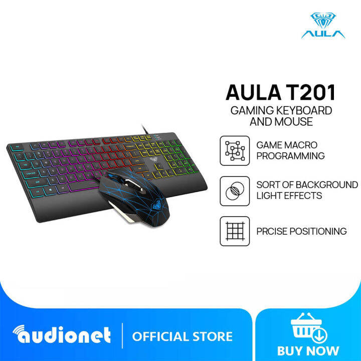 Aula T201 Wired Gaming Membrane Keyboard And Mouse Combo Set Lazada PH