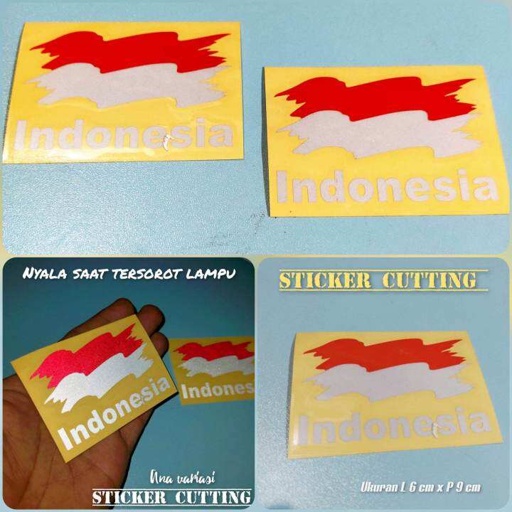 STIKER BENDERA MERAH PUTIH SIKER BENDERA INDONESIA STIKER CUTTING