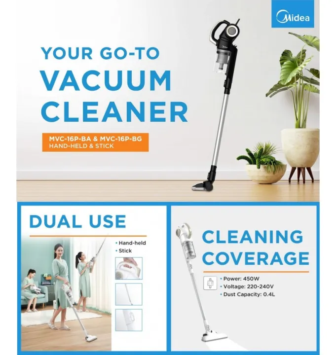 Midea Vacuum Cleaner W L In Handheld Stick Vacuum Mvc P