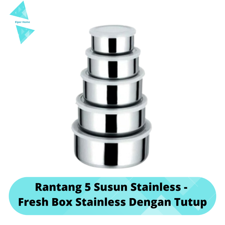 Rantang 5 Susun Stainless Fresh Box Stainless Dengan Tutup Rantang