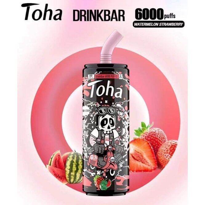 Toha Drinkbar Disposable Vape Pod Legit Up To 6000 Puffs Rechargeable