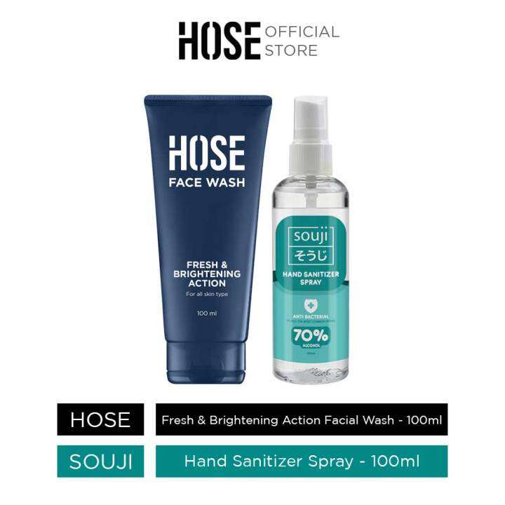 HOSE Fresh Brightening Action Face Wash SOUJI Hand Sanitizer Spray