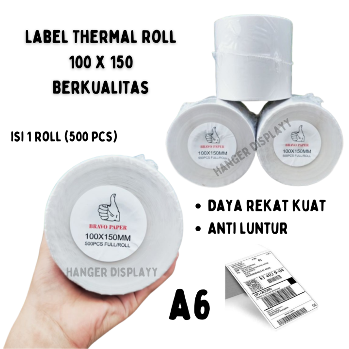 Kertas Thermal X Mm Roll Isi Pcs Lembar Label Sticker