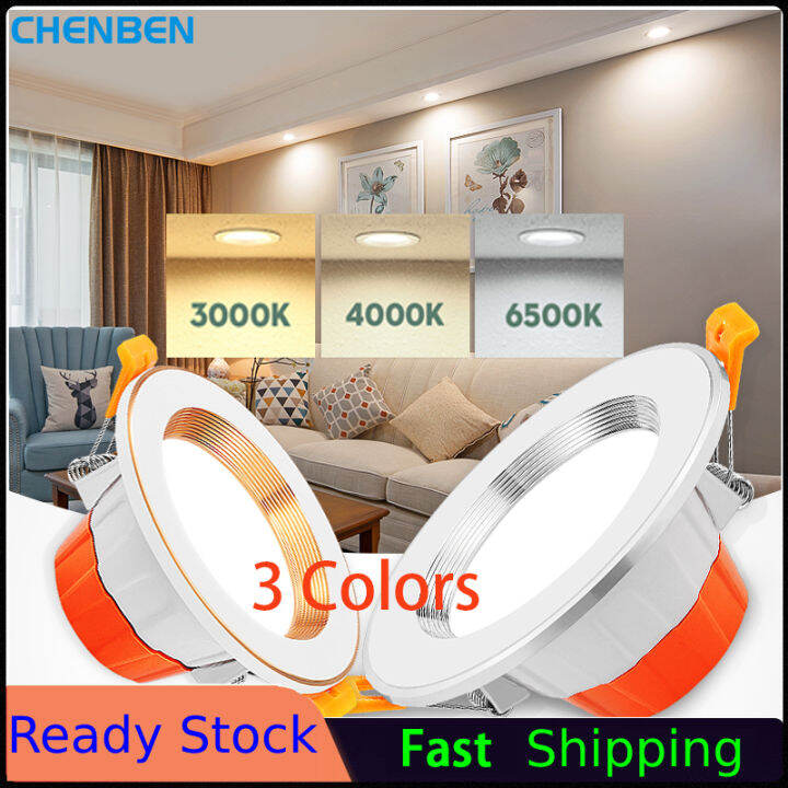 CHENBEN Led Downlight รอบโคมไฟเพดาน5W 9W Gold silver แผง Celling โคมไฟ