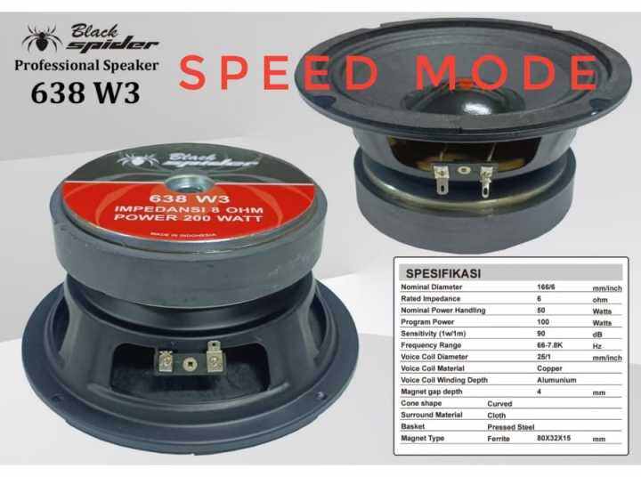 Speaker Komponen Midle Blackspider W Inch Black Spider W Ori