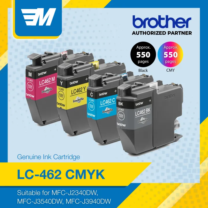 Brother LC 462 CMYK Genuine Ink Cartridge 550 Pages Yield Lazada PH