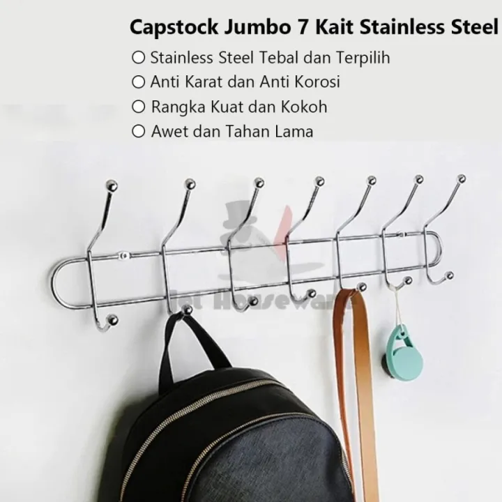 Gantungan Baju Dinding Stainless Cantolan Pakaian Kapstok Baju