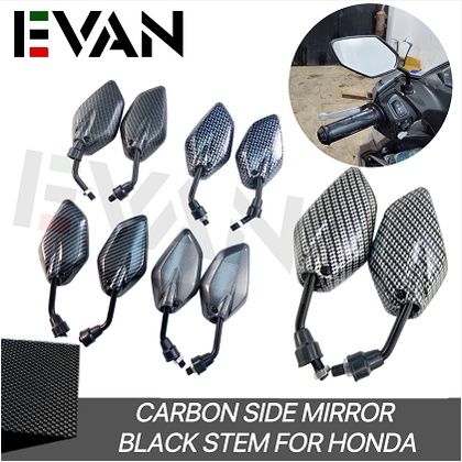 COD Carbon Side Mirror Short Stem Black Stem Honda Side Mirror For