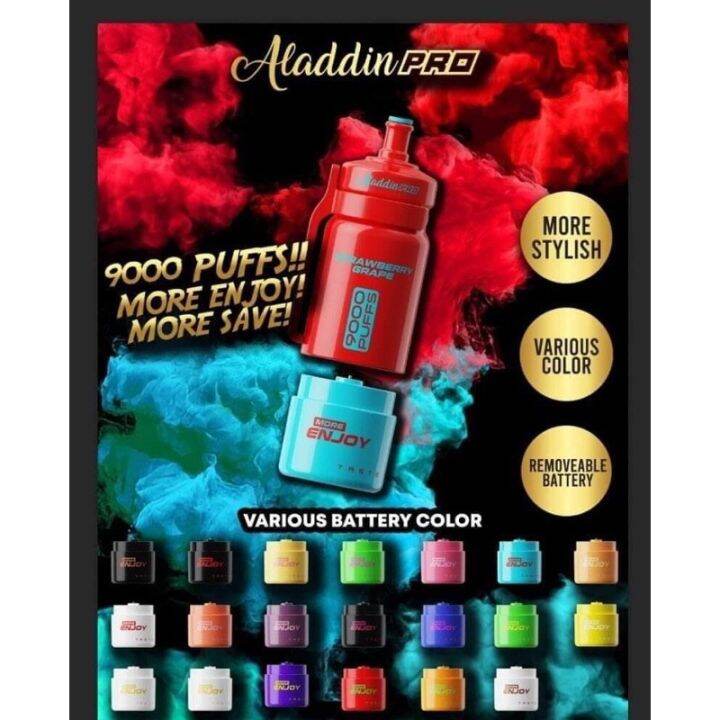 OFFER ALADIN PRO MORE ENJOY NEW DESIGN 9000 PUFF DISPOSABLE READY STOCK