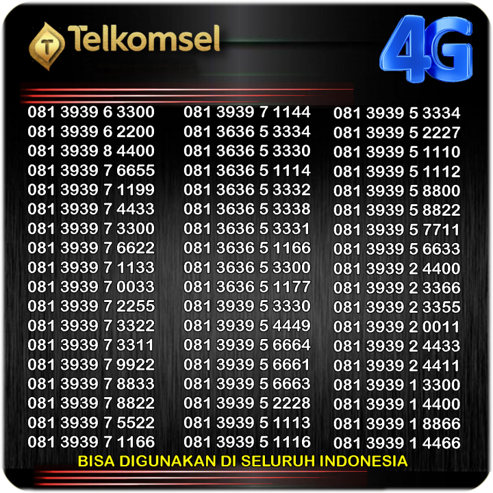 No Nomor Perdana Super Cantik Kartu Telkomsel Panca 10 Digit Lawas