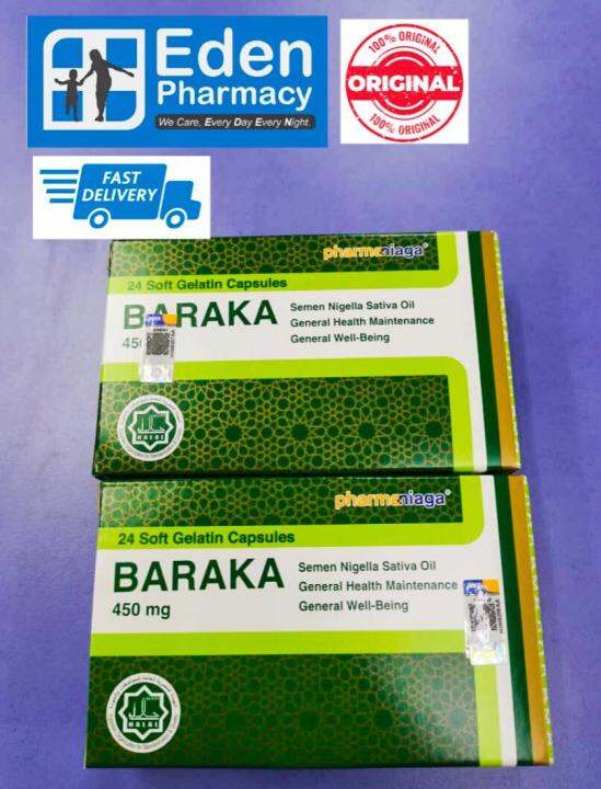 Baraka Semen Nigella Sativa Oil 450mg Habbatus Sauda 2 X 24 S