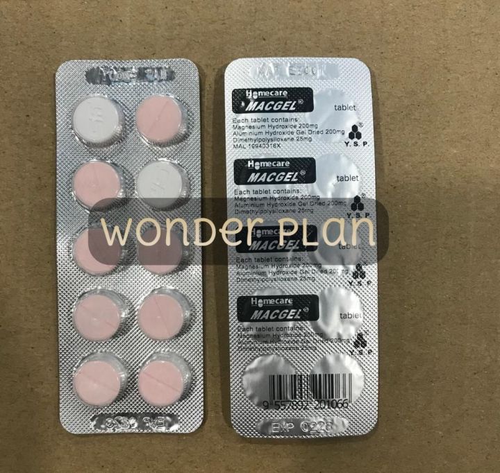 Wonder Plan Homecare Macgel Chewable Tablet 200mg Antacid 10s 1 Strip