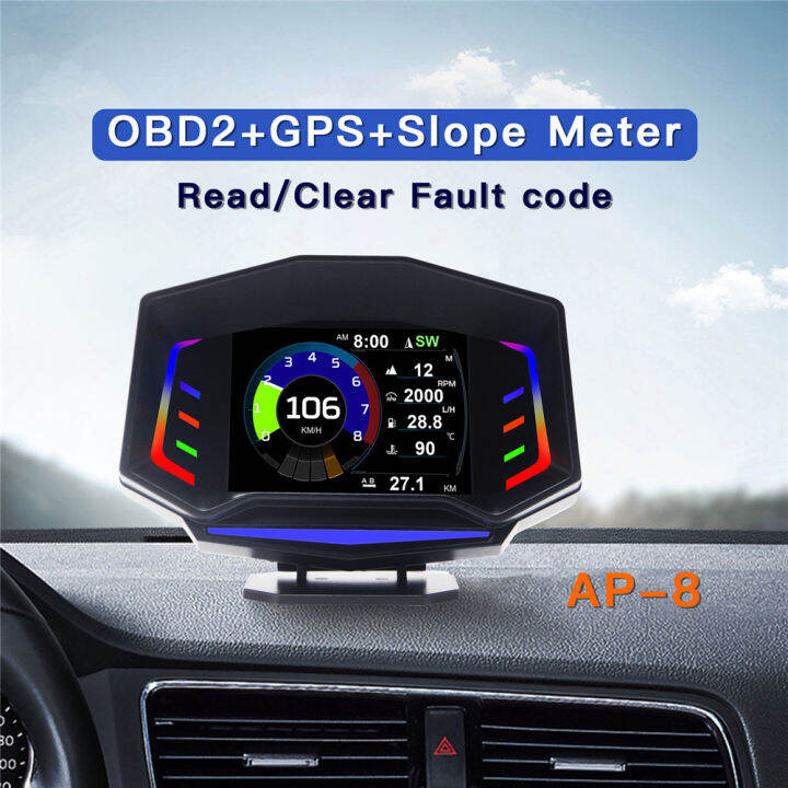 Fuvoya Car Hud Obd Gps Head Up Display Inclinometer Digital