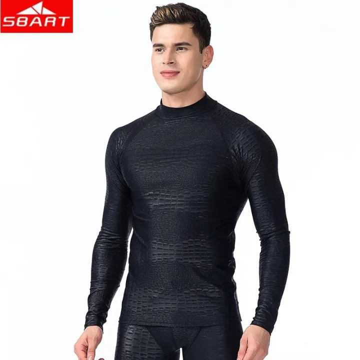 Sbart Men Sharkskin Lycra Snorkeling Wet Suits Tops Long Short Sleeve