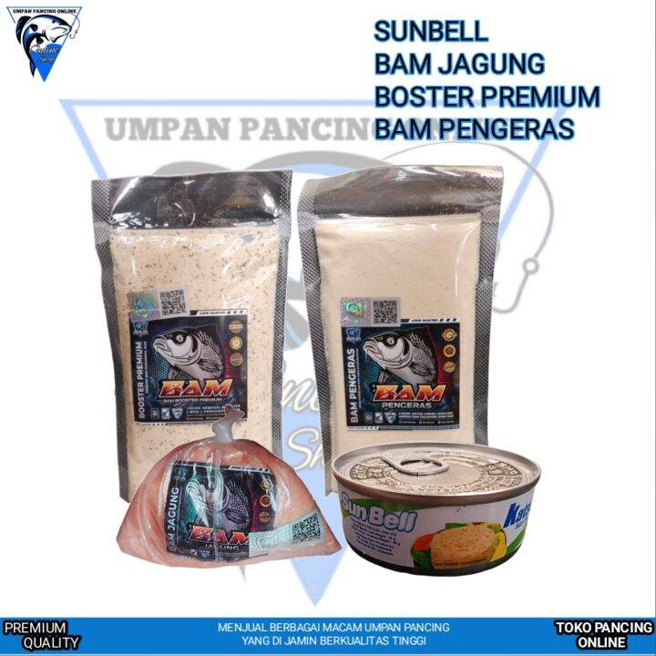 Bam Adun Mancing Paket Umpan Booster Pengeras Sunbell Bam Jagung