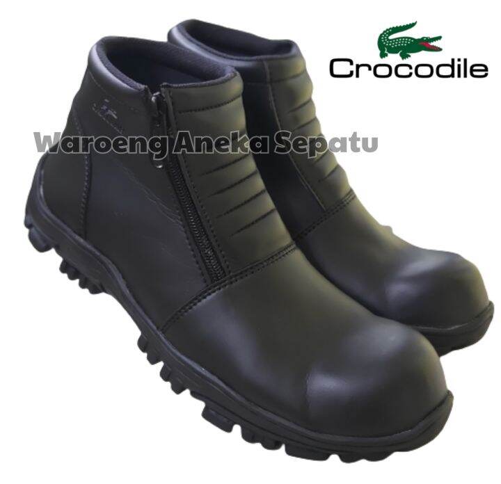 SEPATU DELTA BOOTS CROCODILE RESLETING SAFETY KULIT PDL PDH TNI POLRI