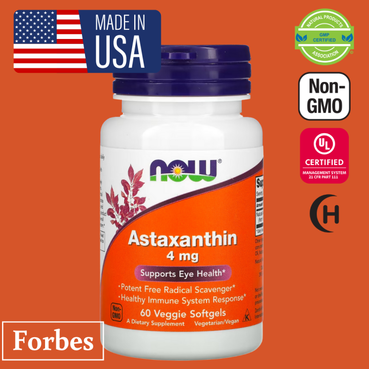 NOW Foods Astaxanthin 4 Mg 60 Veggie Softgels Exp 2025 Lazada PH