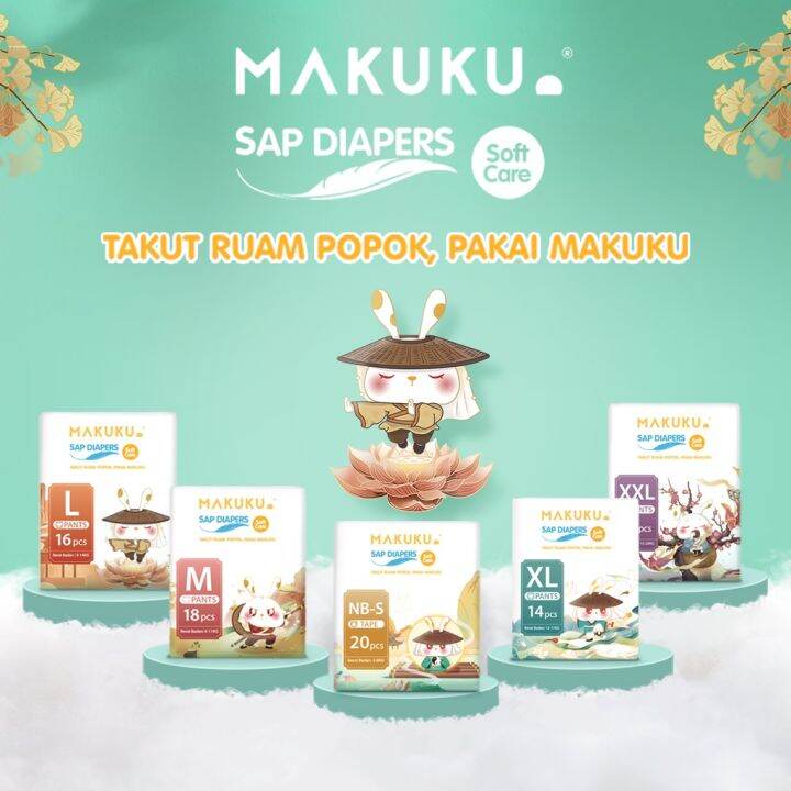 Pack Makuku Sap Diapers Soft Care Pants Ukuran Nb S M L Xl Xxl