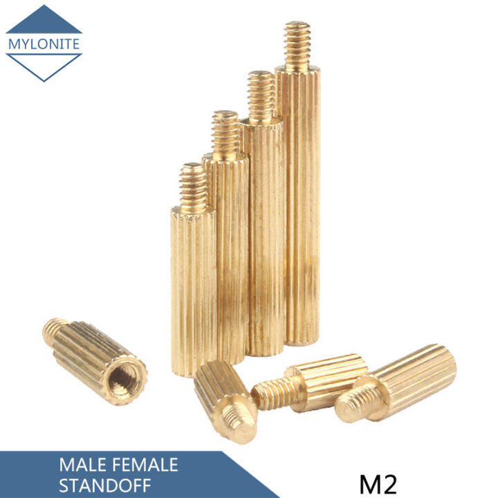 M Brass Round Standoff Male Female Knurled Cylindrical Pcb Standoff