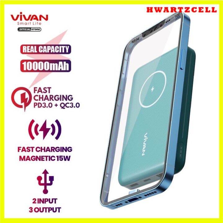 Vivan Powerbank Mah Vpb W Wireless Output Fast Charging W