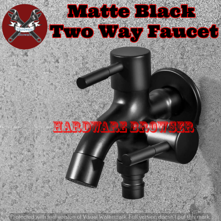 A Pc Stainless Steel Sus Matte Black Two Way Faucet Dual Port