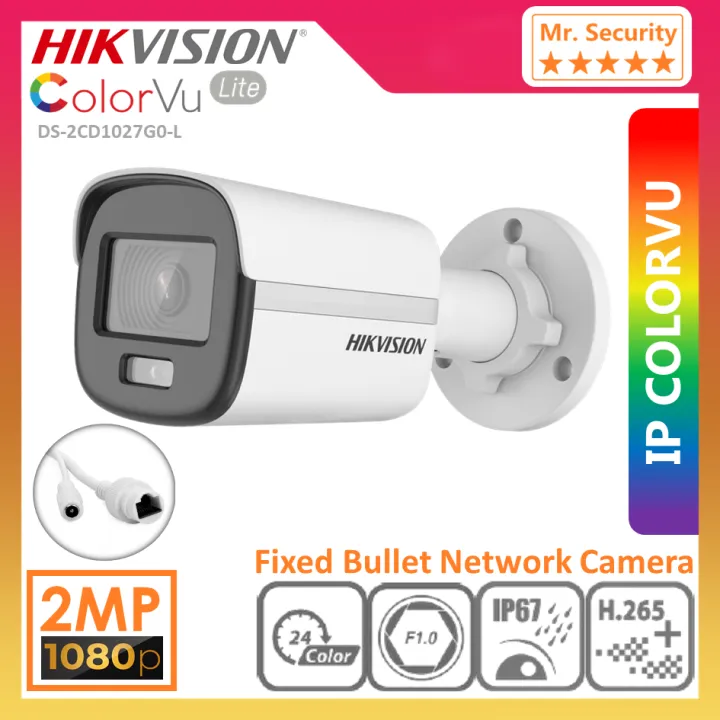 HIKVISION 2 MP ColorVu Lite Fixed Bullet Network IP Camera 24 7 Full