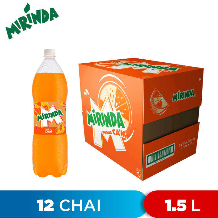 THÙNG 12 CHAI NƯỚC NGỌT CAM MIRINDA 1 5L Lazada vn