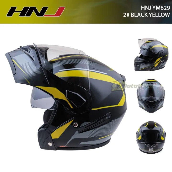 Liuhui Hnj Ym Motorcycle Helmet Full Face Dual Visor Flip Up