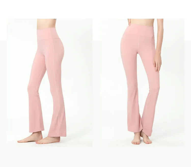 Lululemons New Yoga Pants High Waisted Flared Pants Skinny Nude