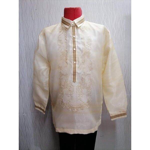 Barong Tagalog Double Collar Pina Organza W Lining Lazada Ph