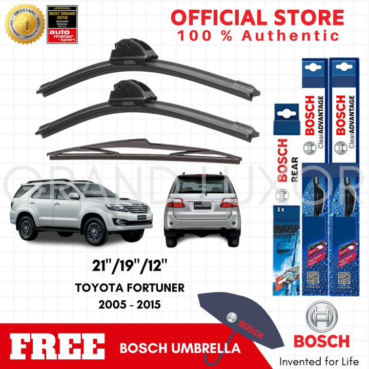 Bosch CLEAR ADVANTAGE Wiper Blade Bundle For Toyota FORTUNER 2005