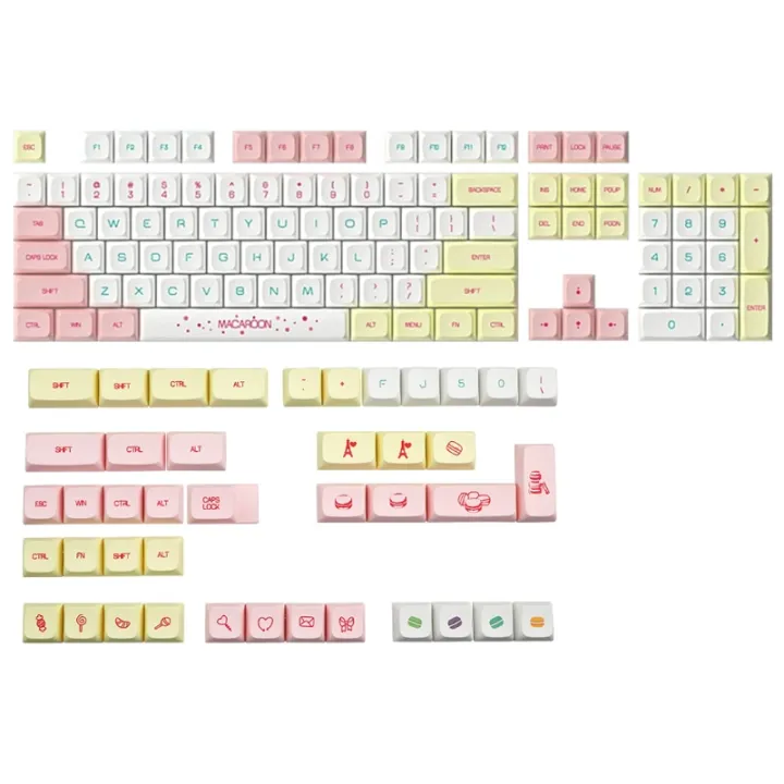 146 Keys XDA Profile PBT Macaron Keycaps DYE Sublimation Keychron GH60