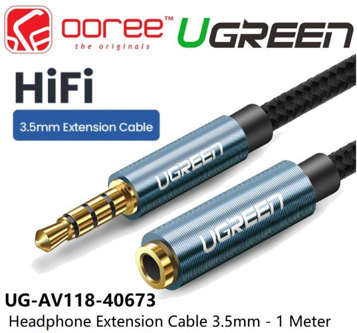 UGREEN HEADPHONES EXTENSION CABLE 3 5MM 4 POLE ADAPTER CONVERTER STEREO