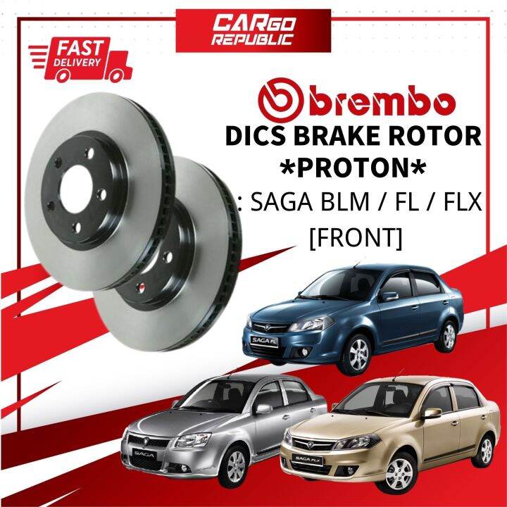 Brembo Rotor OEM Brake Pad Proton Saga BLM FL FLX Front Depan