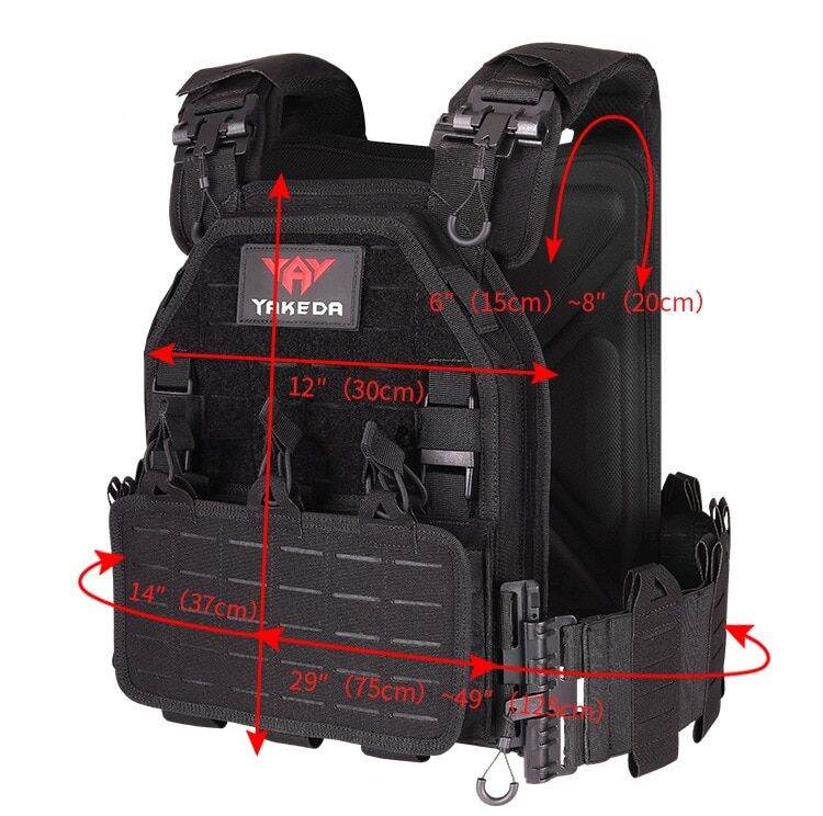 YAKEDA Tactical Vest 1000D Nylon Hunting Protective Adjustable Molle