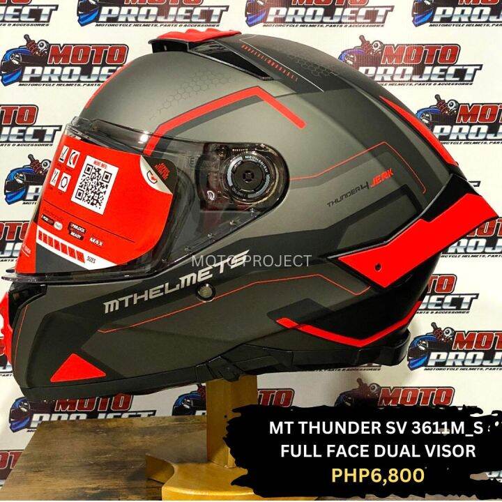 Mt Helmet Thunder Sv Jerk Ms Dual Visor Fullface Helmet Lazada Ph