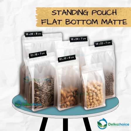 Pack Isi Pcs Standing Pouch Flat Bottom Matte Kemasan Snack