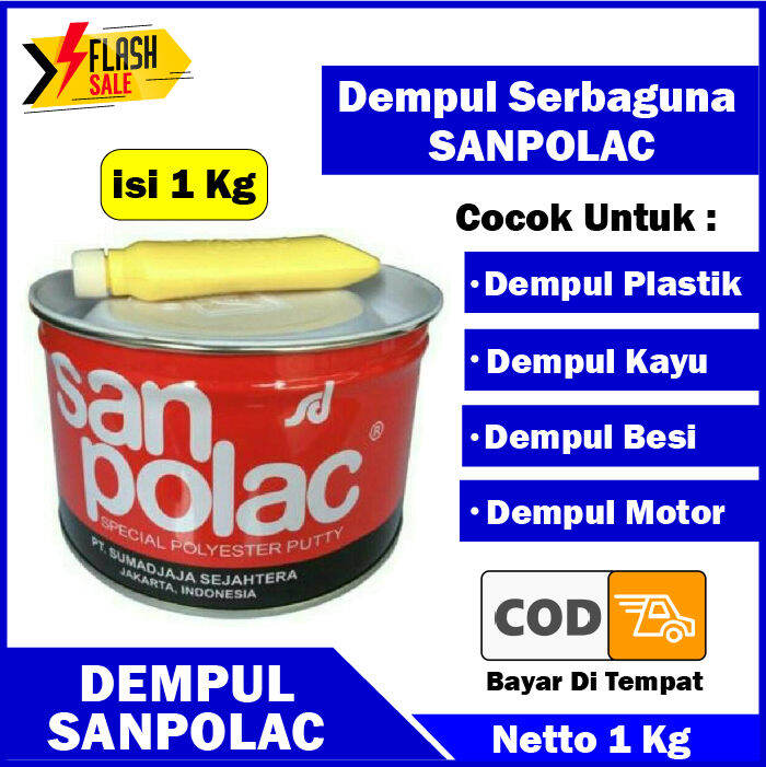 Dempul Sanpolak Sanpolac Dan Obat Hardener Untuk Besi Logam Aluminium