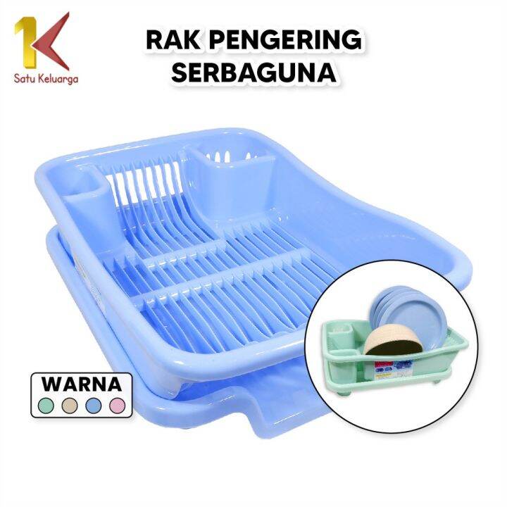 Satu Keluarga Rak Piring Plastik Serbaguna C Dish Drainer Rak Dengan