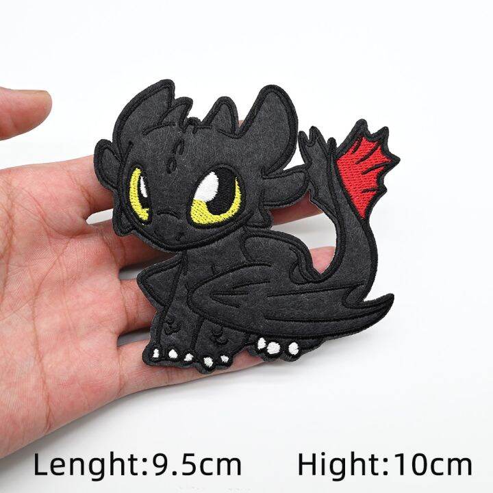 Your Dragon Toothless Embroidered Patches Black Pterosaur Night Fury