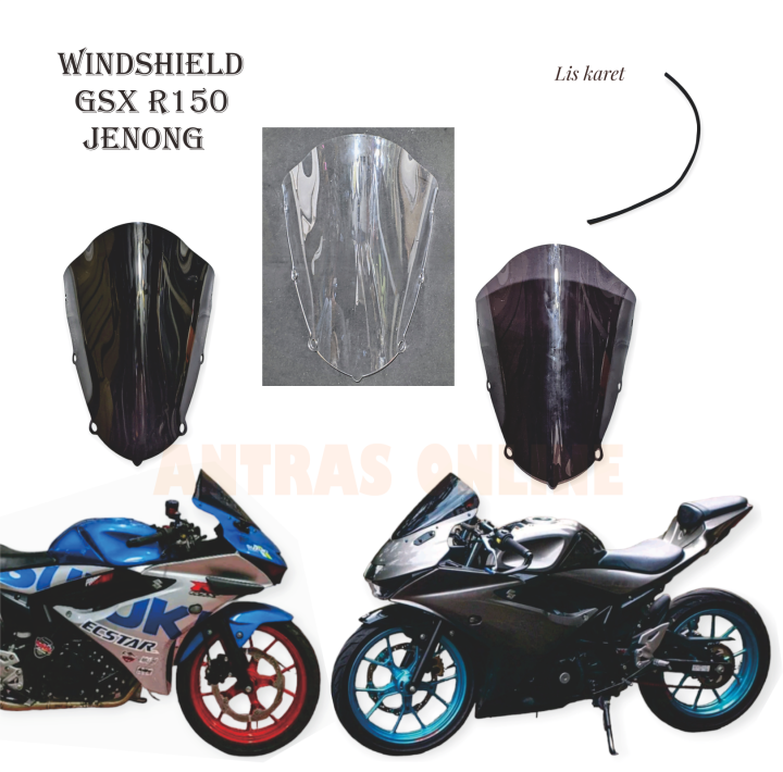 Visor Suzuki GSX R150 Model Jenong Dan Lis Karet Windshield Tameng